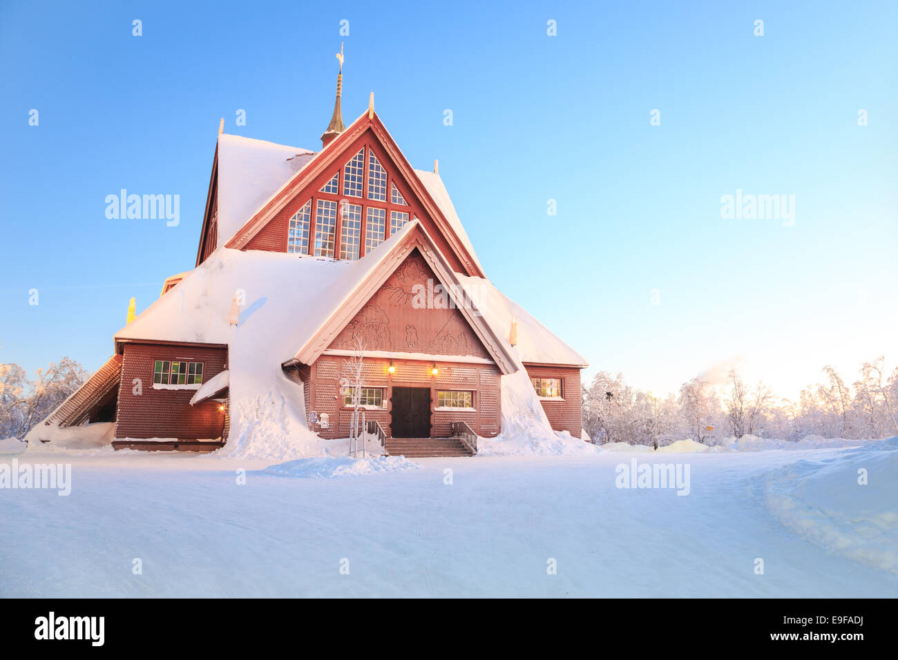 Kiruna cathedral church Sweden Stock Photo