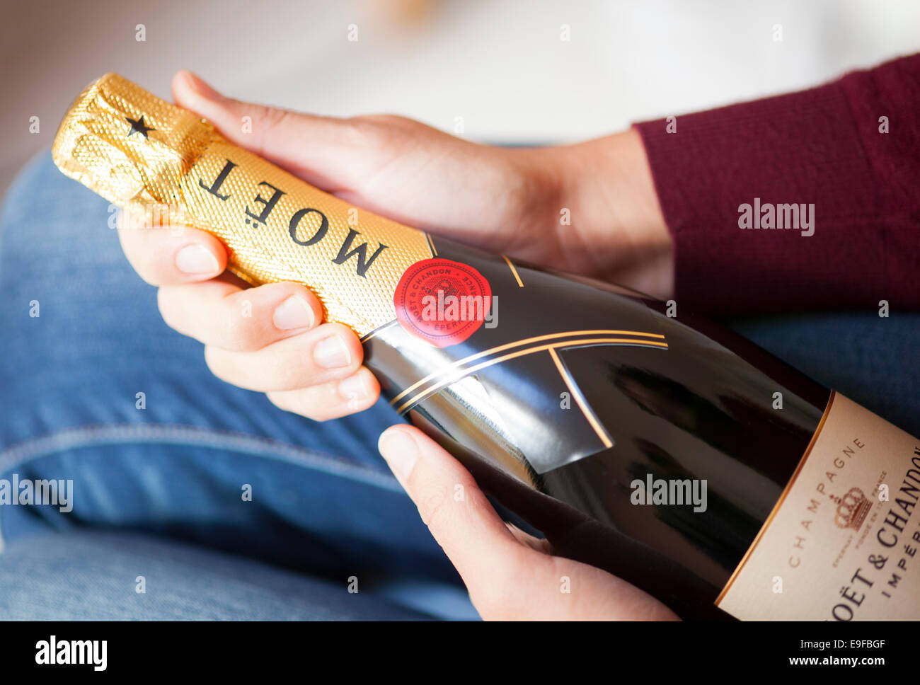 Paphos, Cyprus December 12, 2013 Bottle of Moet & Chandon champagne