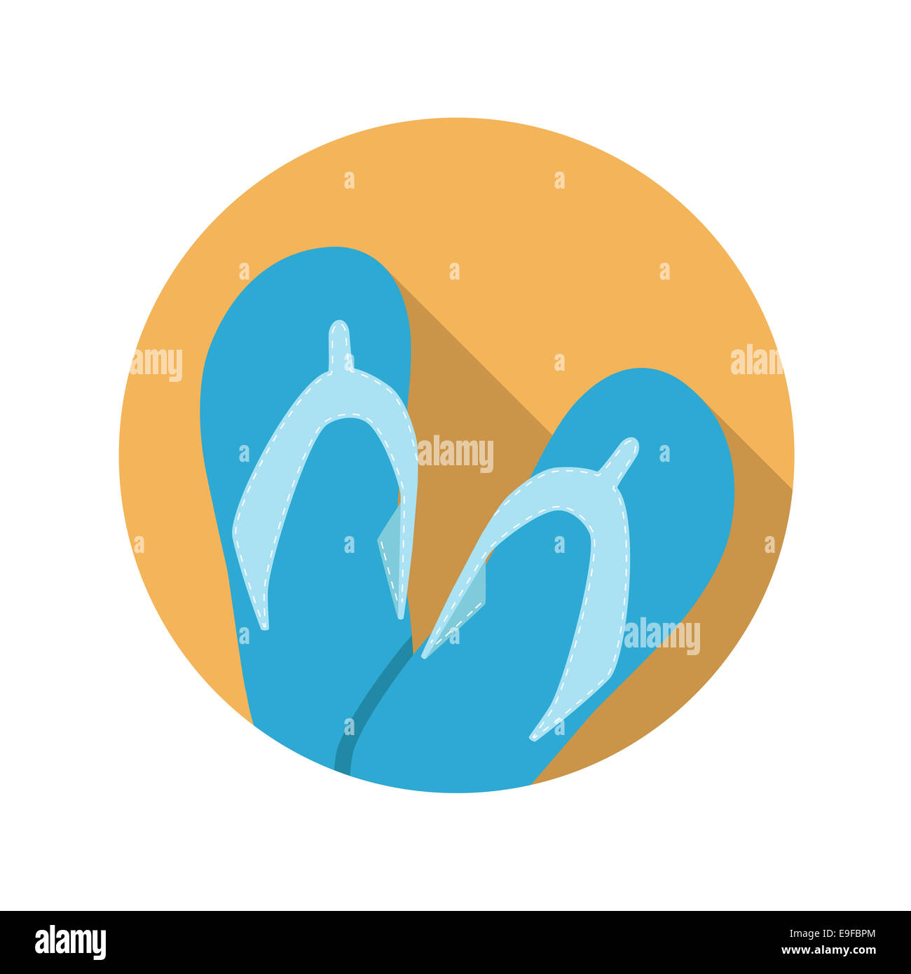 Flat Design Concept Flip Flop Vector Illustration With Long Shad Stock Photo