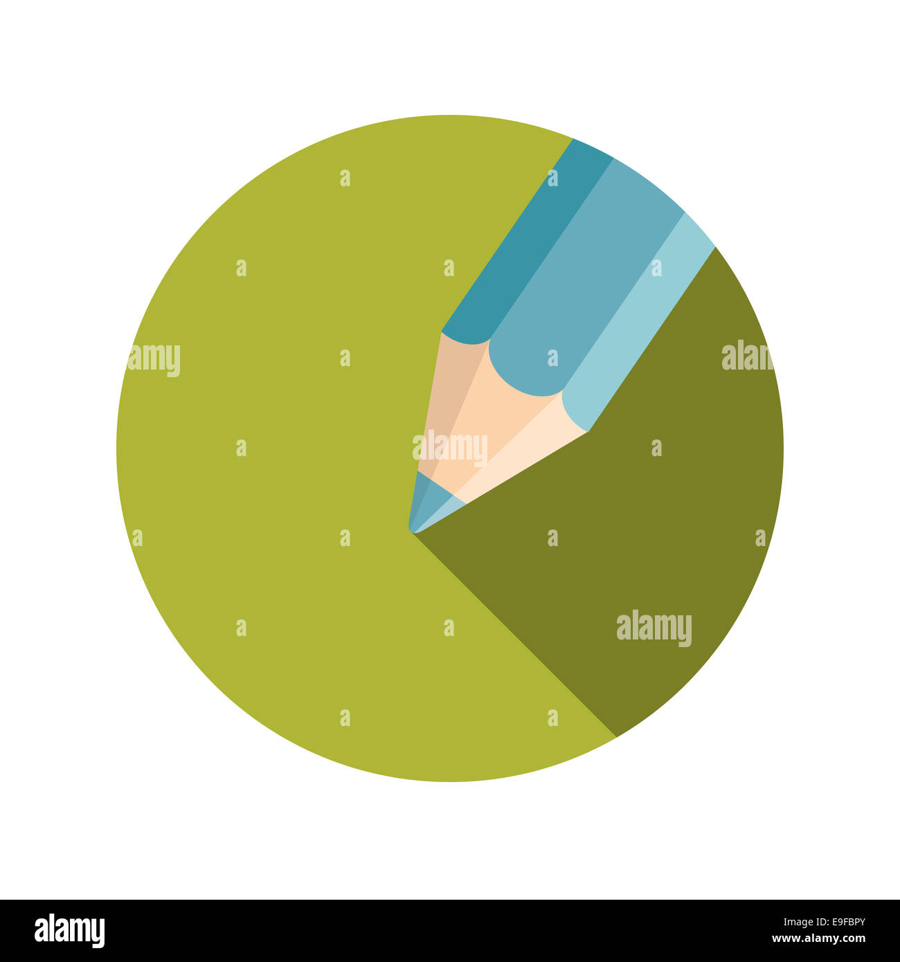 Flat Design Concept Pencil Vector Illustration With Long Shadow Stock ...