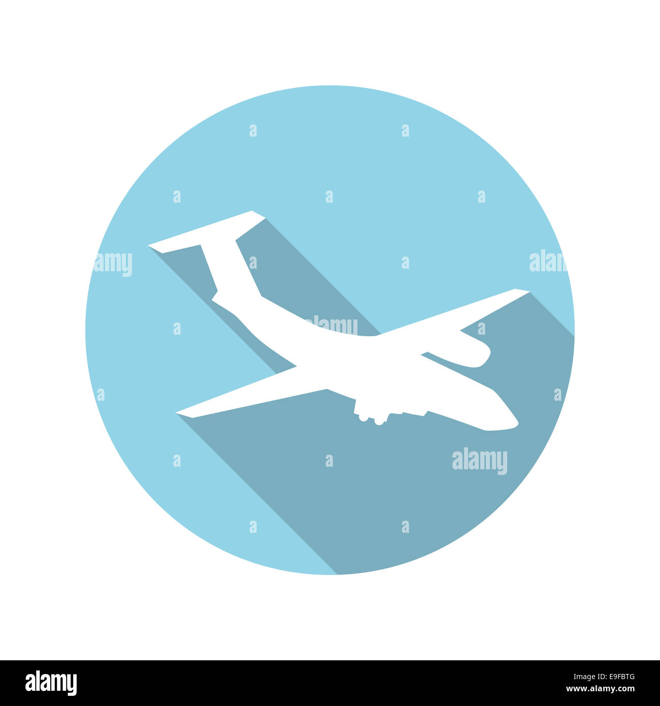 Flat Design Concept Plane Vector Illustration With Long Shadow Stock ...