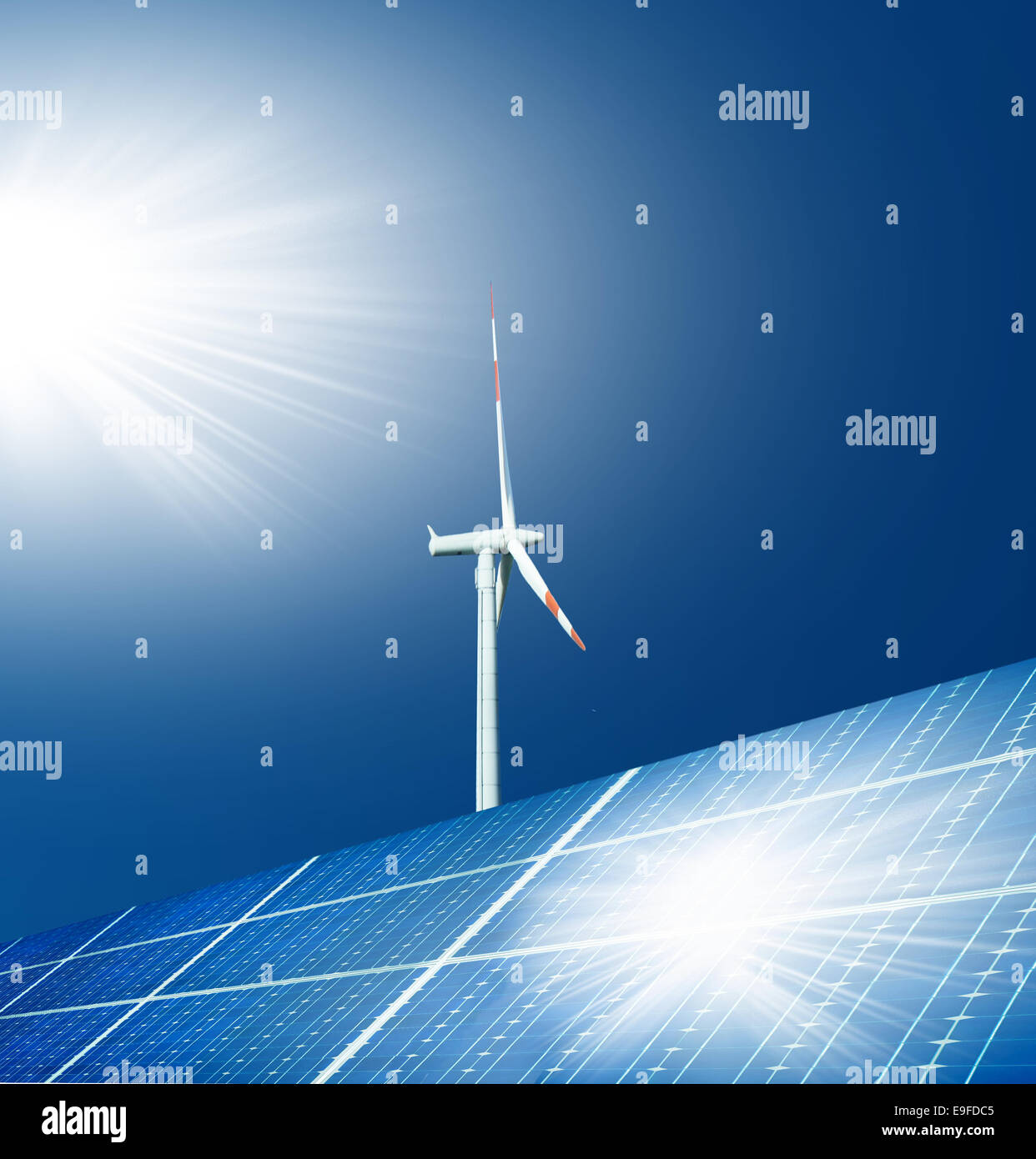 renewable energy alternatives wind and solar Stock Photo