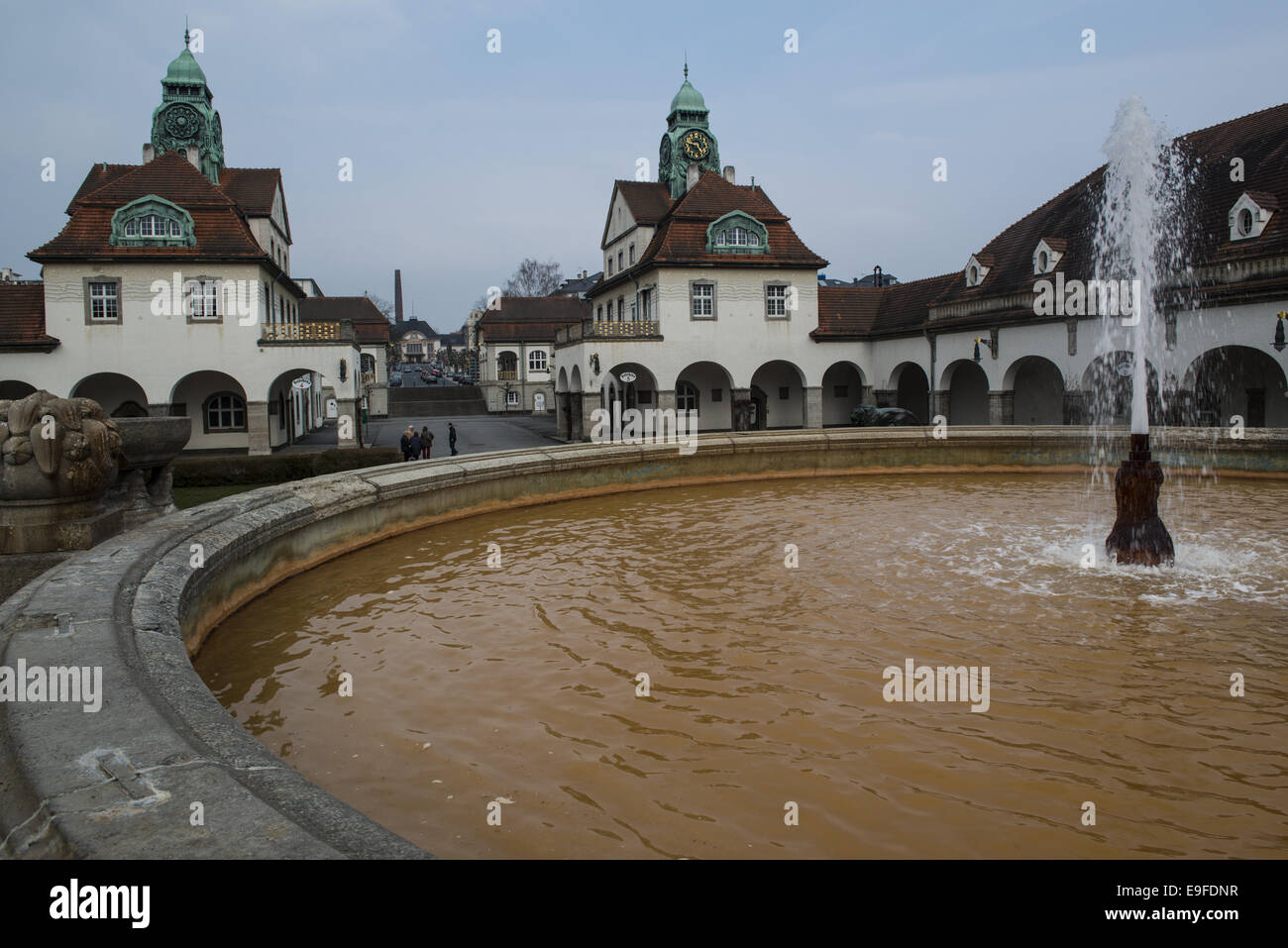 Fountain in the Spa Court in Bad Nauheim Stock Photo