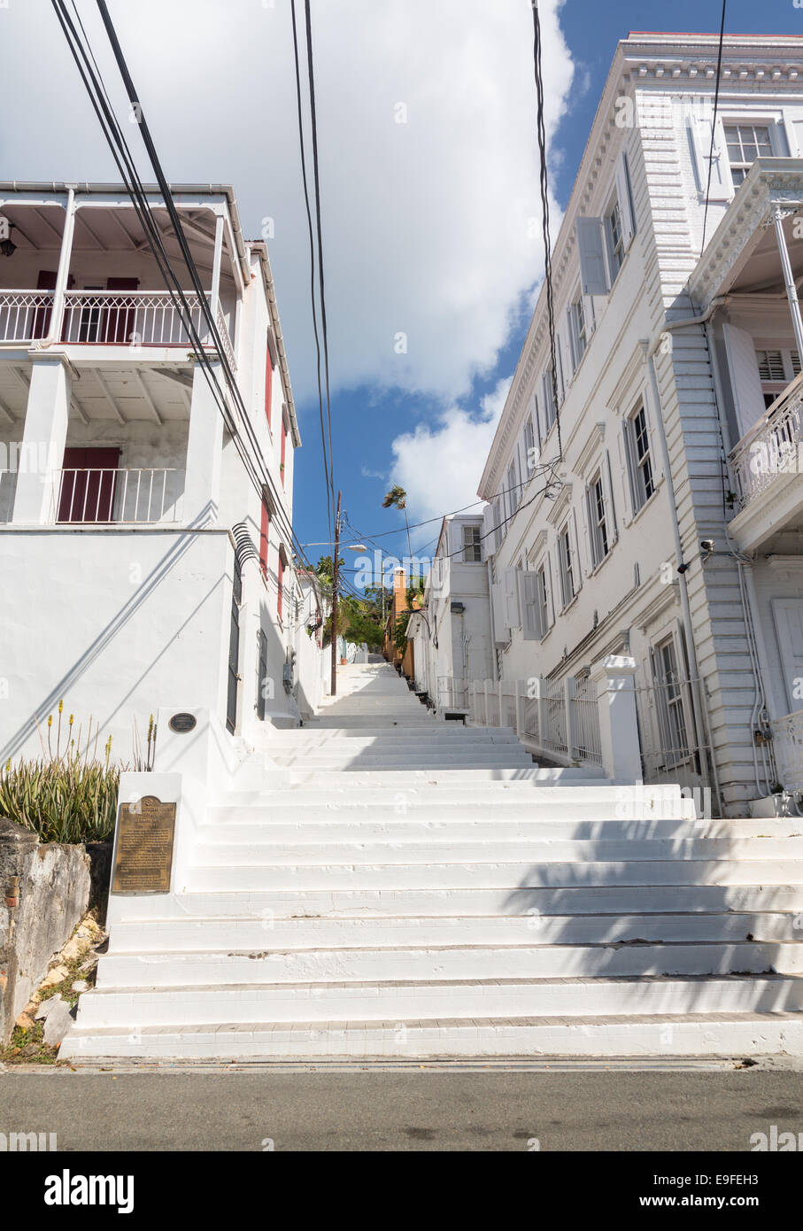 White painted steps Charlotte Amalie Stock Photo - Alamy