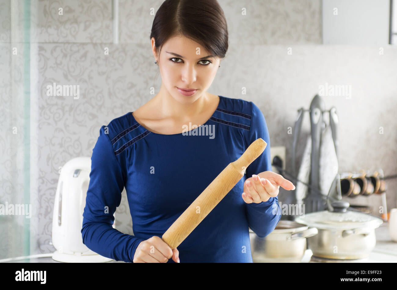 Angry Housewife Stock Photo