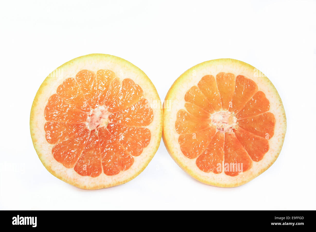 Halved Grapefruit Stock Photo