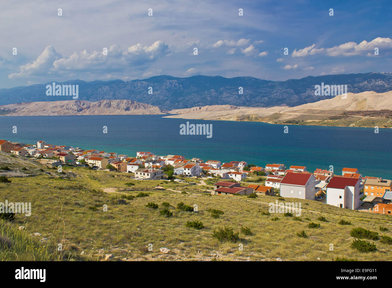 Island of Pag bay seascapes Stock Photo
