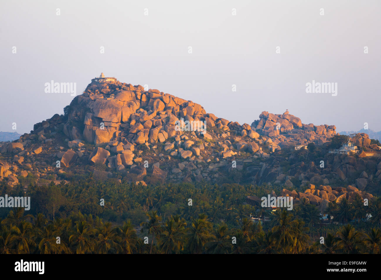 Anjana Matha Temple Mountain Landscape Hampi Stock Photo