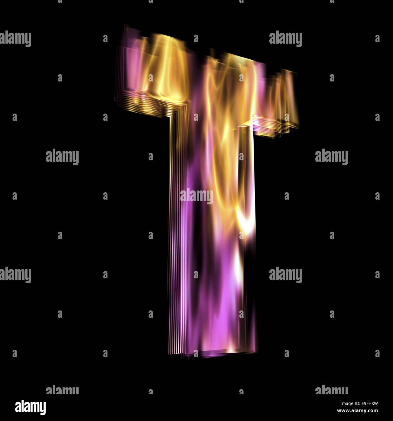 Flaming 3D Letter Stock Photo