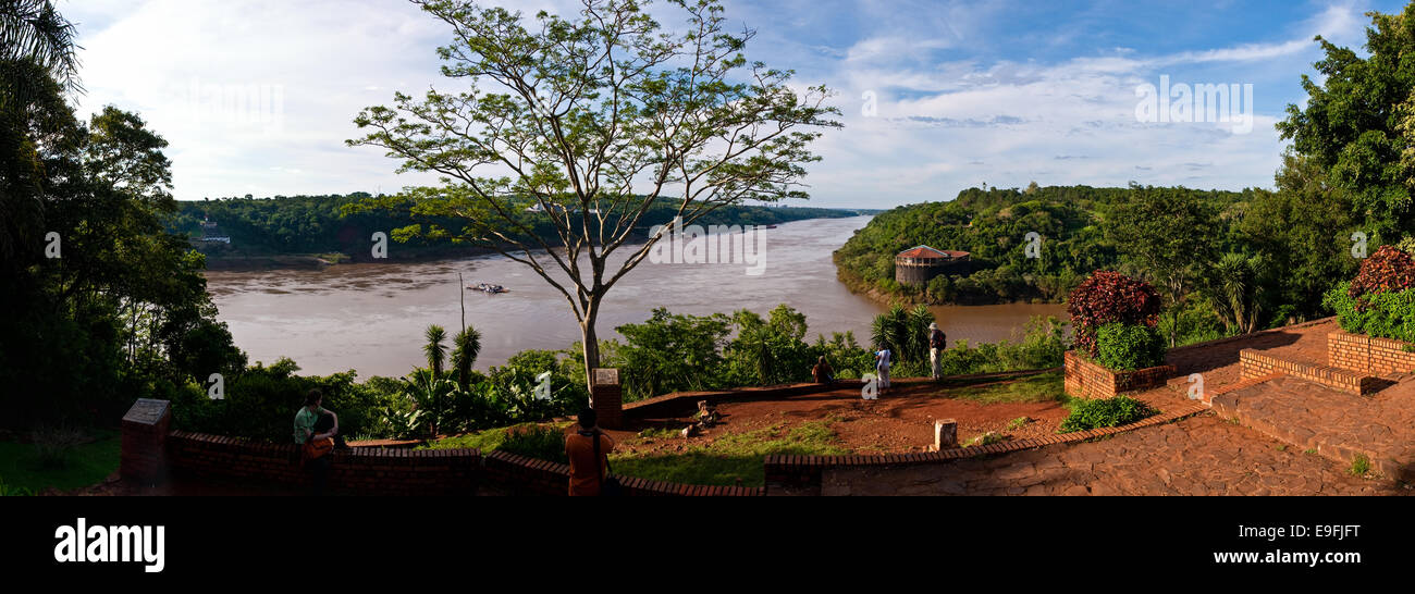 The Iguacu river close to the falls Stock Photo