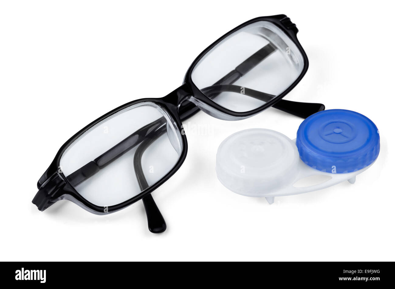 Contact lenses and glasses Stock Photo
