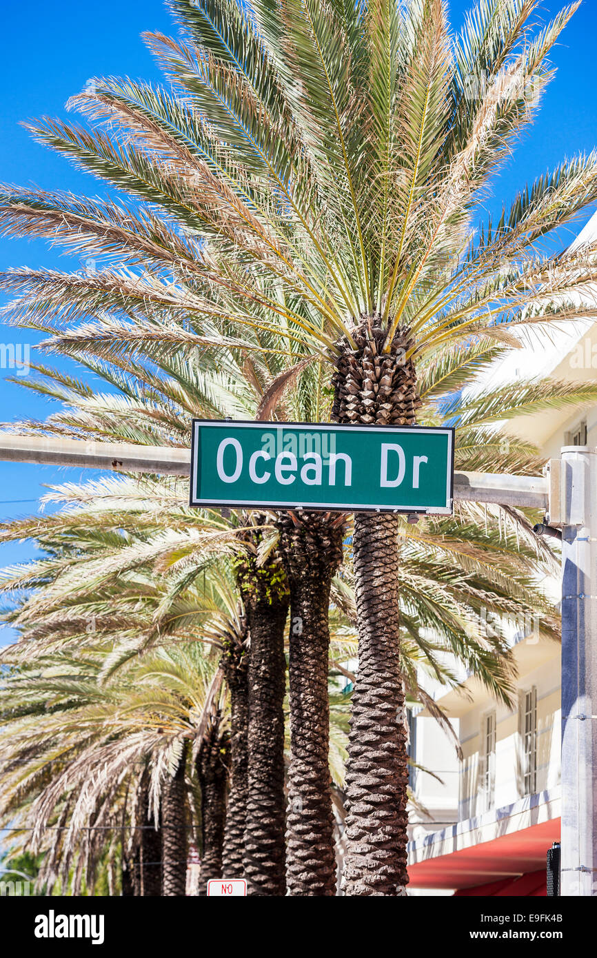 The most famous street in Miami Beach Stock Photo