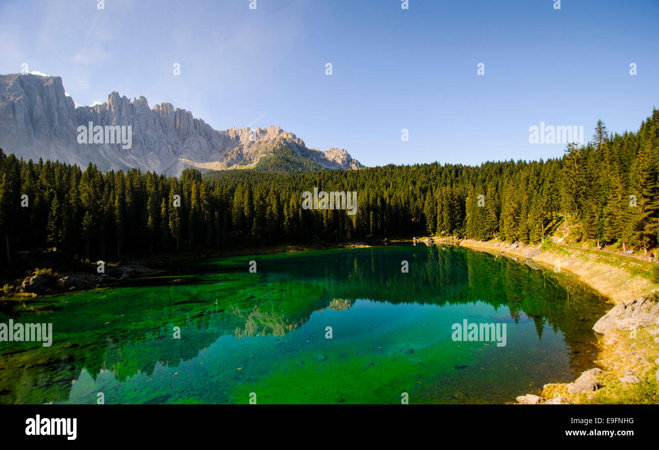 Karersee (Lago di Carezza), Dolomites, Italy Stock Photo