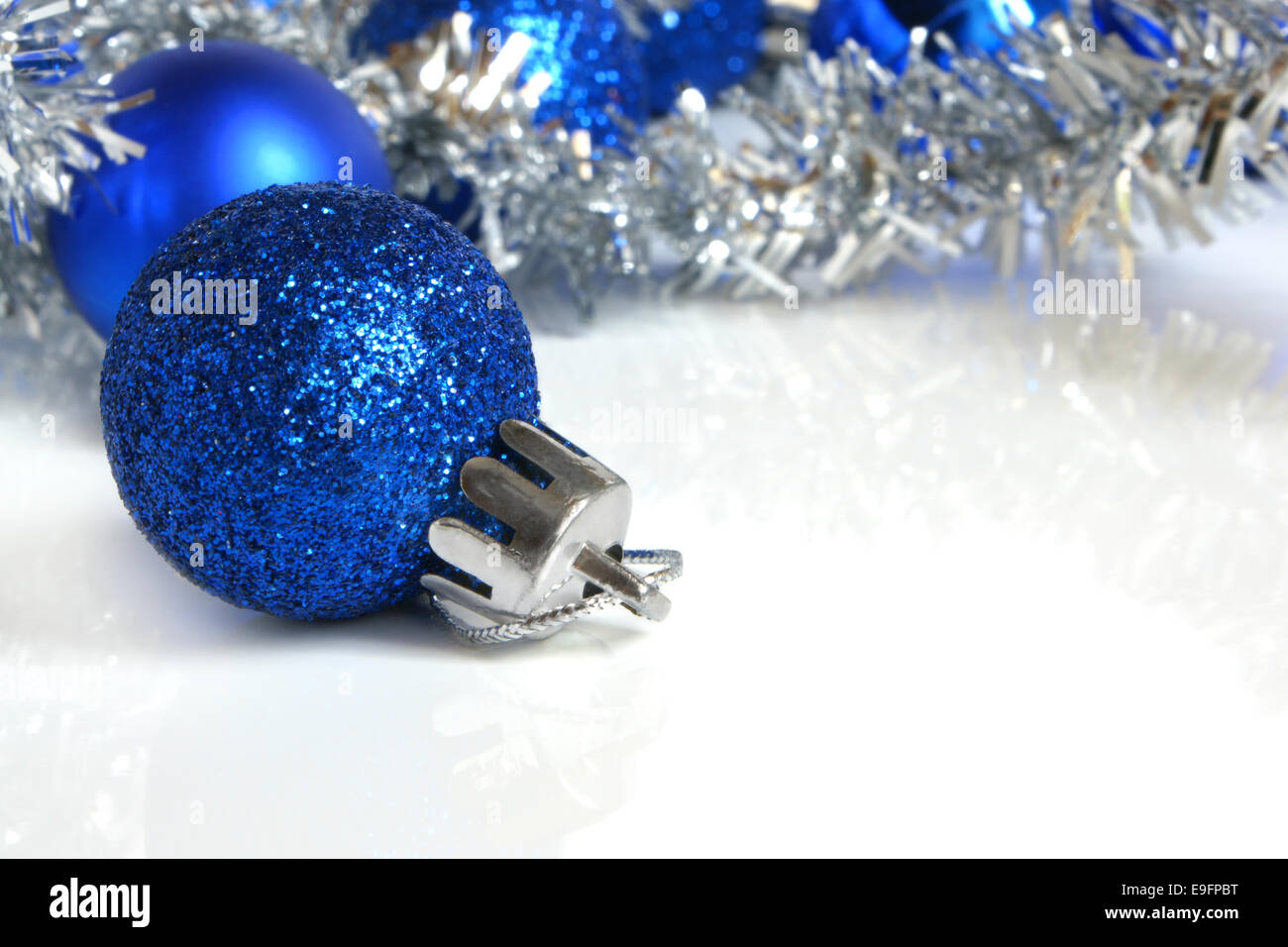 Blue christmas balls Stock Photo