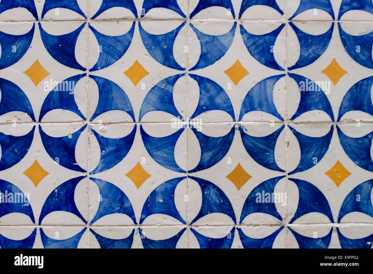Traditional Portuguese glazed tiles Stock Photo