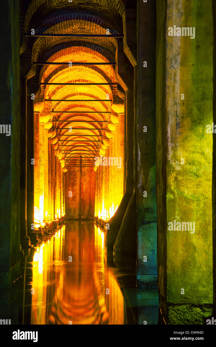 Basilica Cistern interior Stock Photo