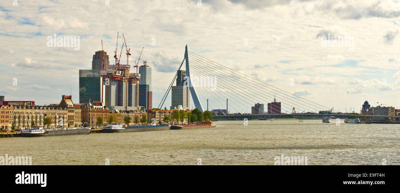 Rotterdam and the Erasmus bridge Stock Photo