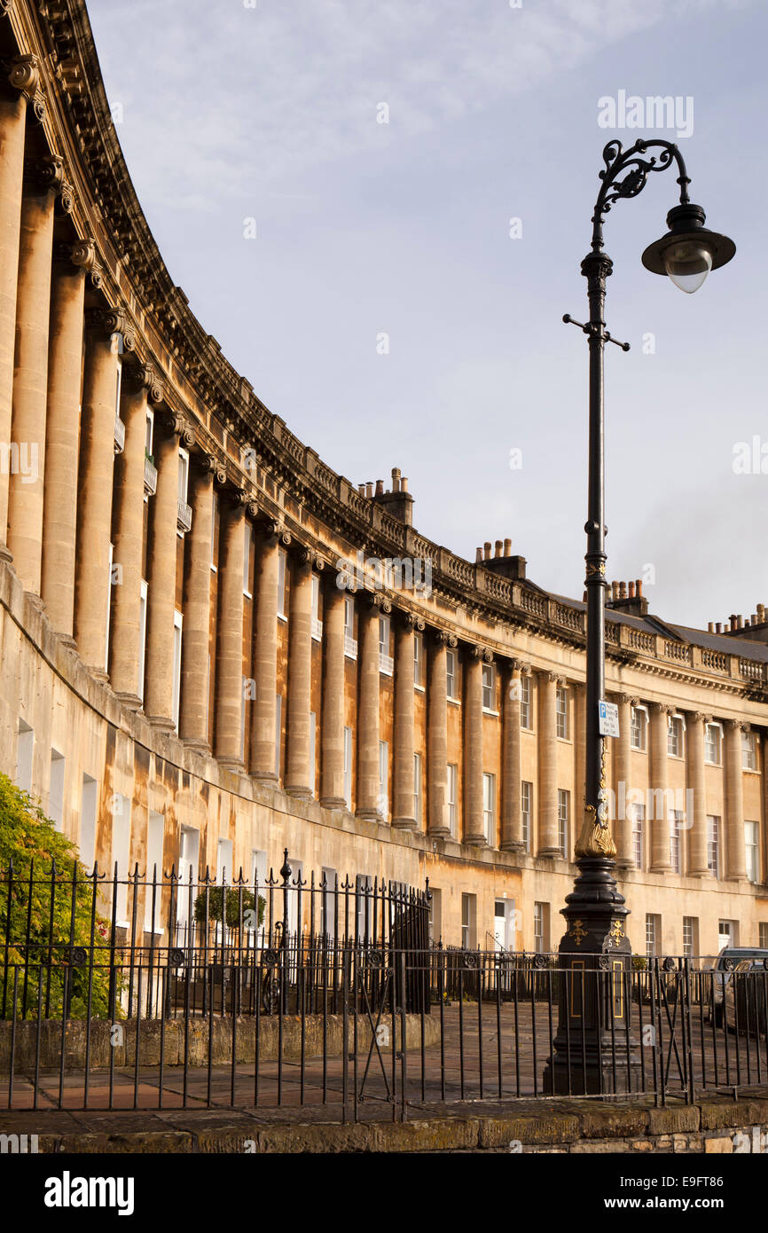 UK, England, Wiltshire, Bath, Royal Crescent, designed by John Wood the Younger, completed in 1774 Stock Photo