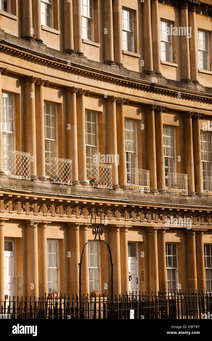 UK, England, Wiltshire, Bath, The Circus, elegant palladian townhouse facades Stock Photo