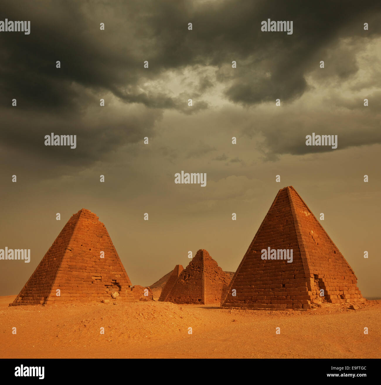 Pyramid in Sudan Stock Photo