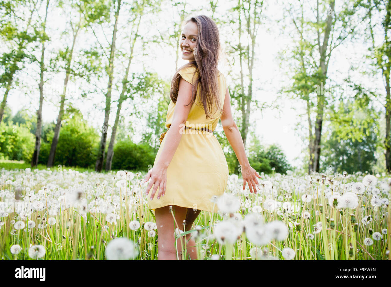 girl in a meadow Stock Photo - Alamy