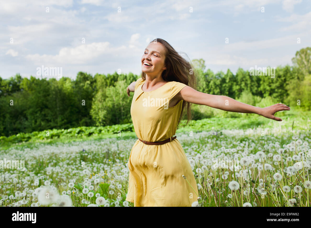 girl in a meadow Stock Photo - Alamy