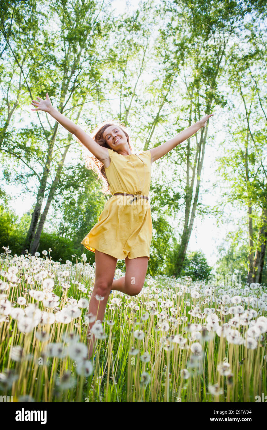 girl in a meadow Stock Photo - Alamy