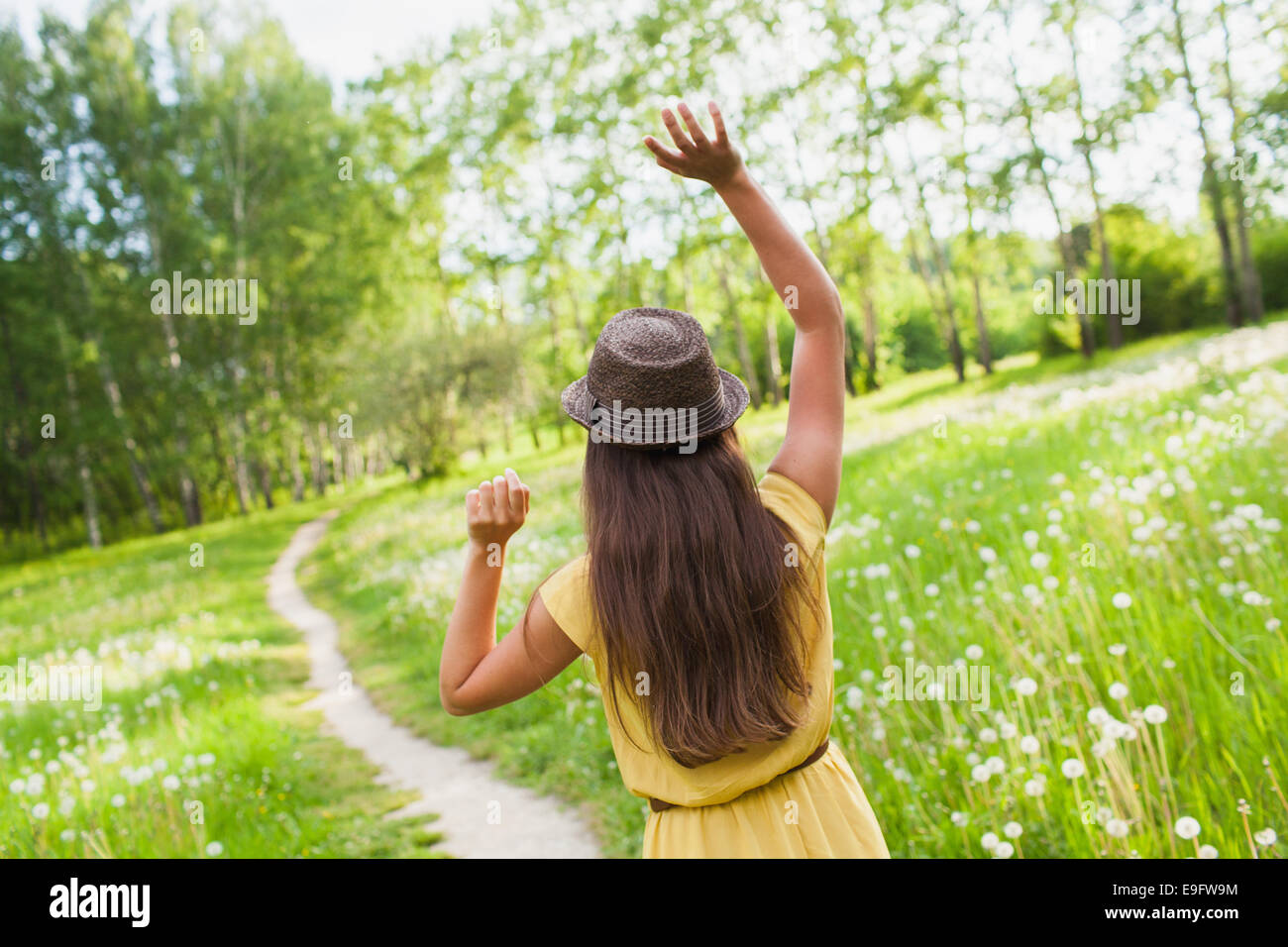 girl in a meadow Stock Photo - Alamy