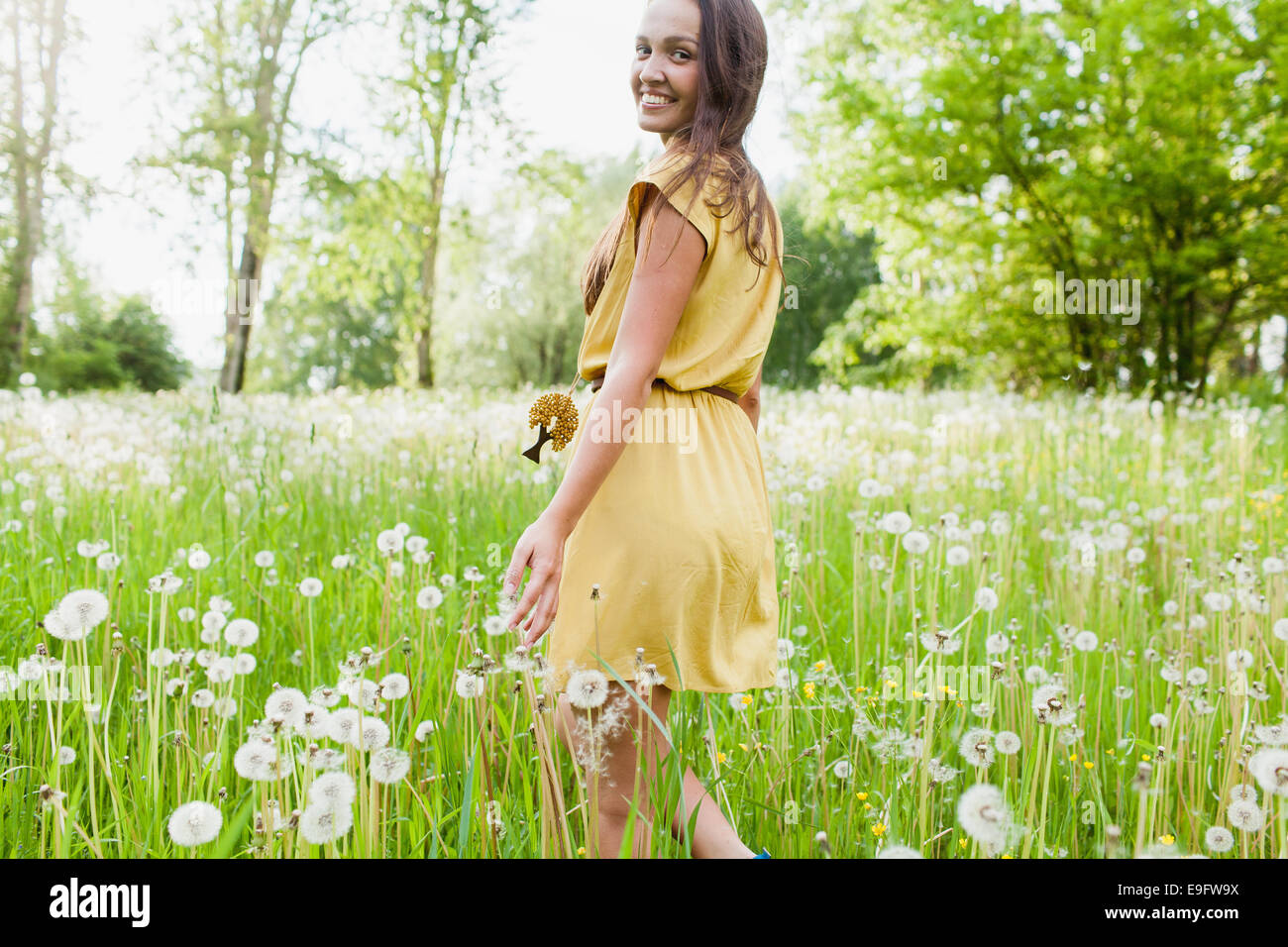 girl in a meadow Stock Photo - Alamy