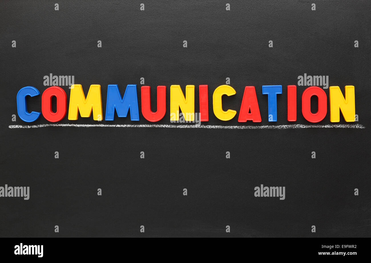Communication on blackboard Stock Photo Alamy