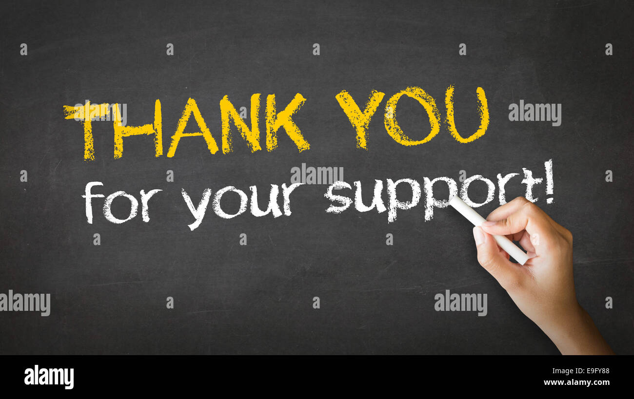 Thank you for your support Chalk Illustration Stock Photo - Alamy