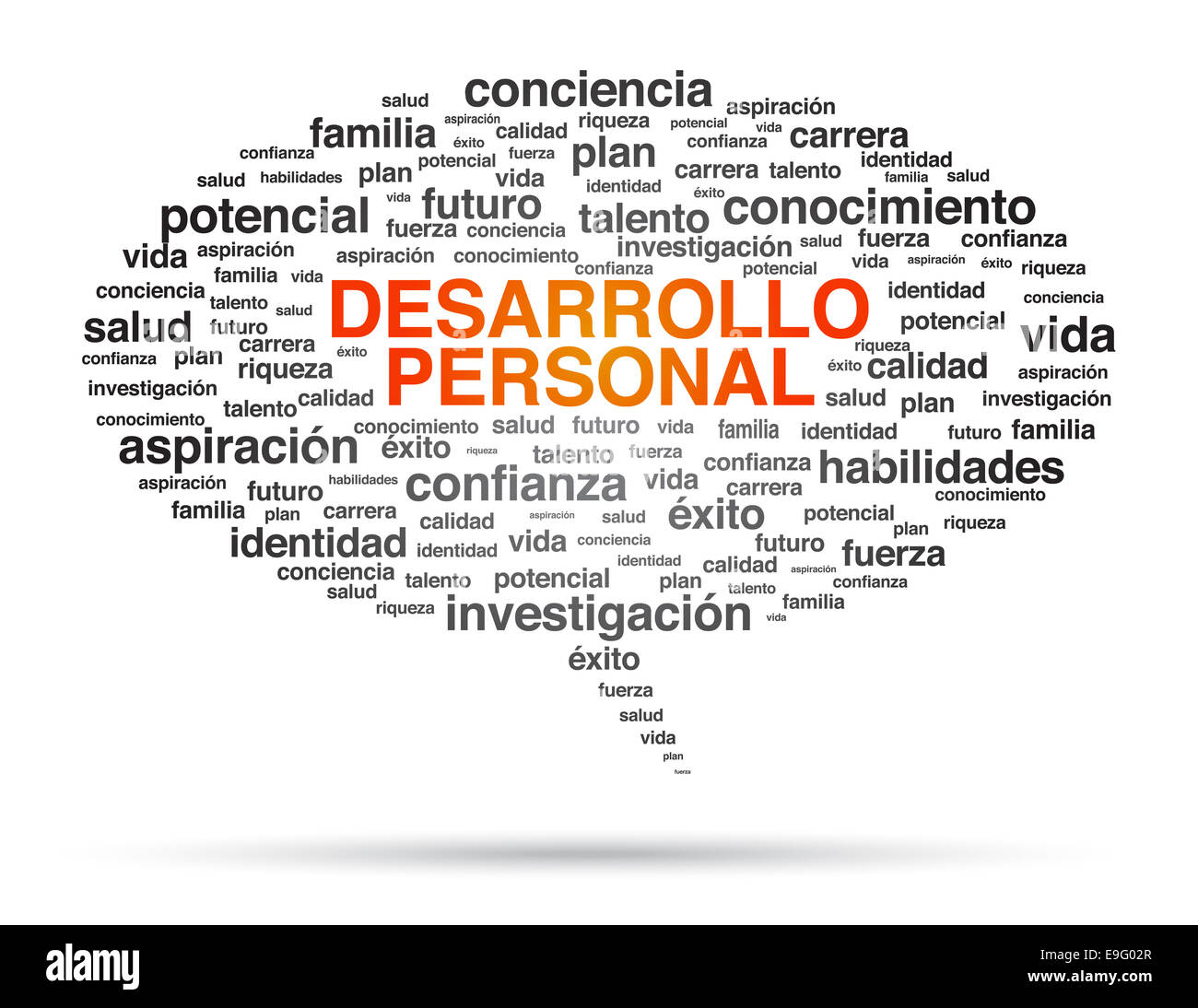 Personal Development Word Cloud Speech Bubble Stock Photo