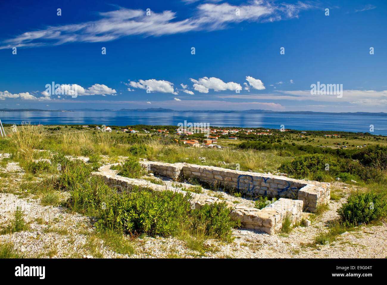 Island of Vir church ruins Stock Photo