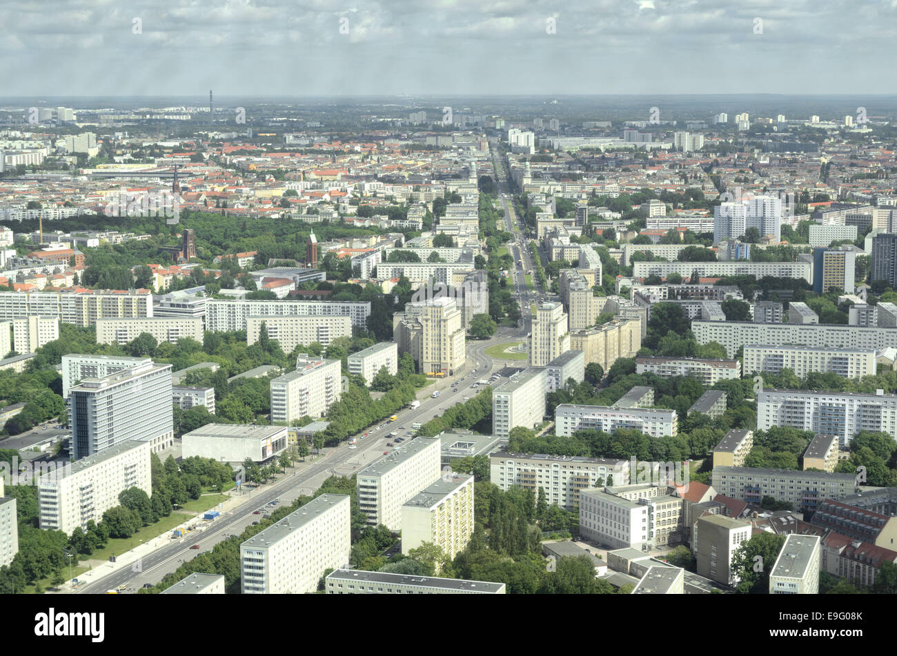 Berlin from above - Karl-Marx-Allee Stock Photo