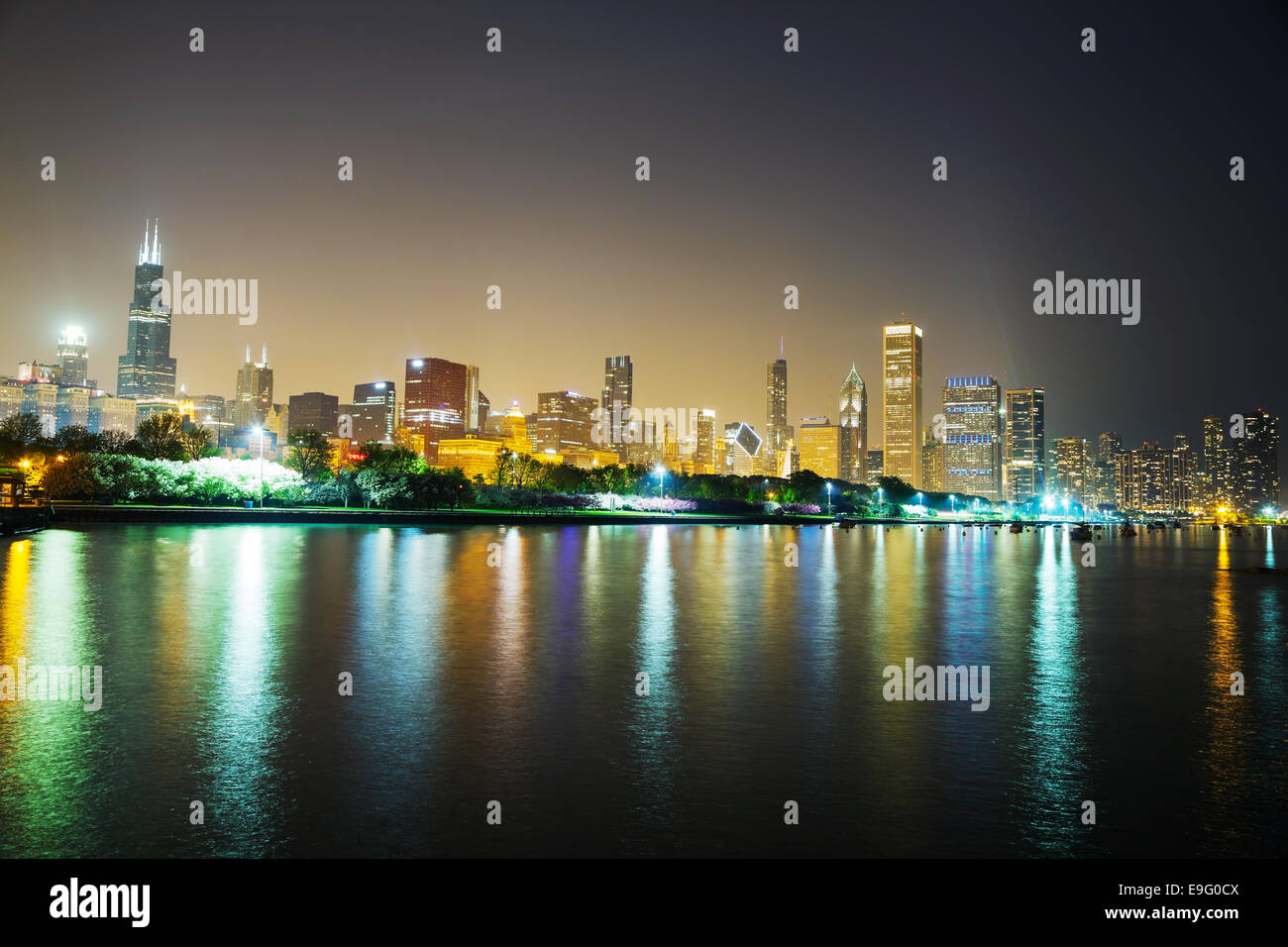 Chicago downtown cityscape panorama Stock Photo - Alamy