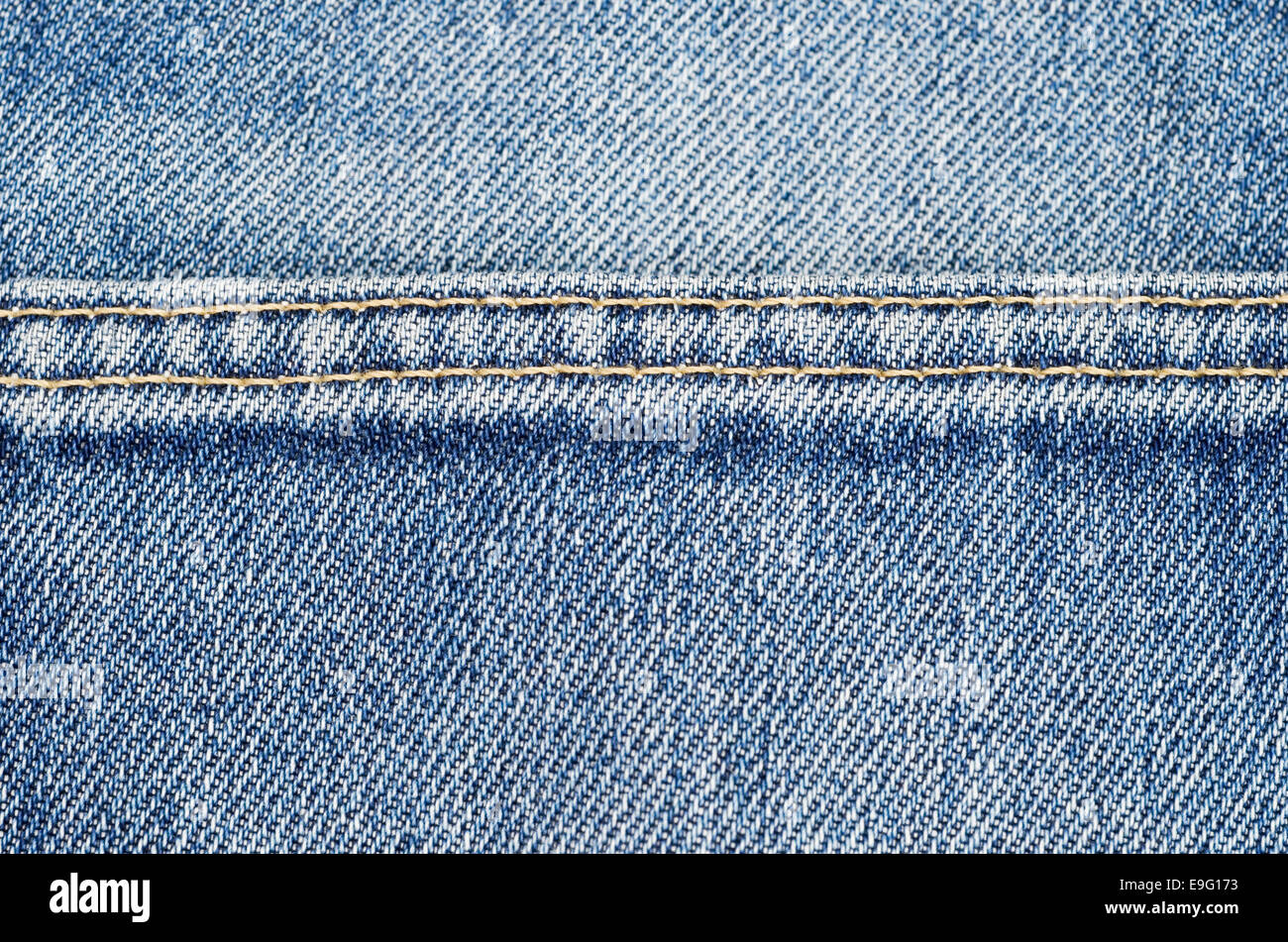 Blue jeans sewing thread Stock Photo Alamy