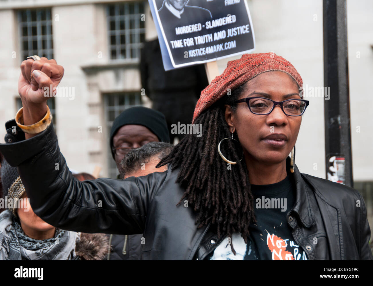 Marcia Rigg talking at Annual Rally and campaigned against Deaths in Custody held by United Families and Friends Stock Photo
