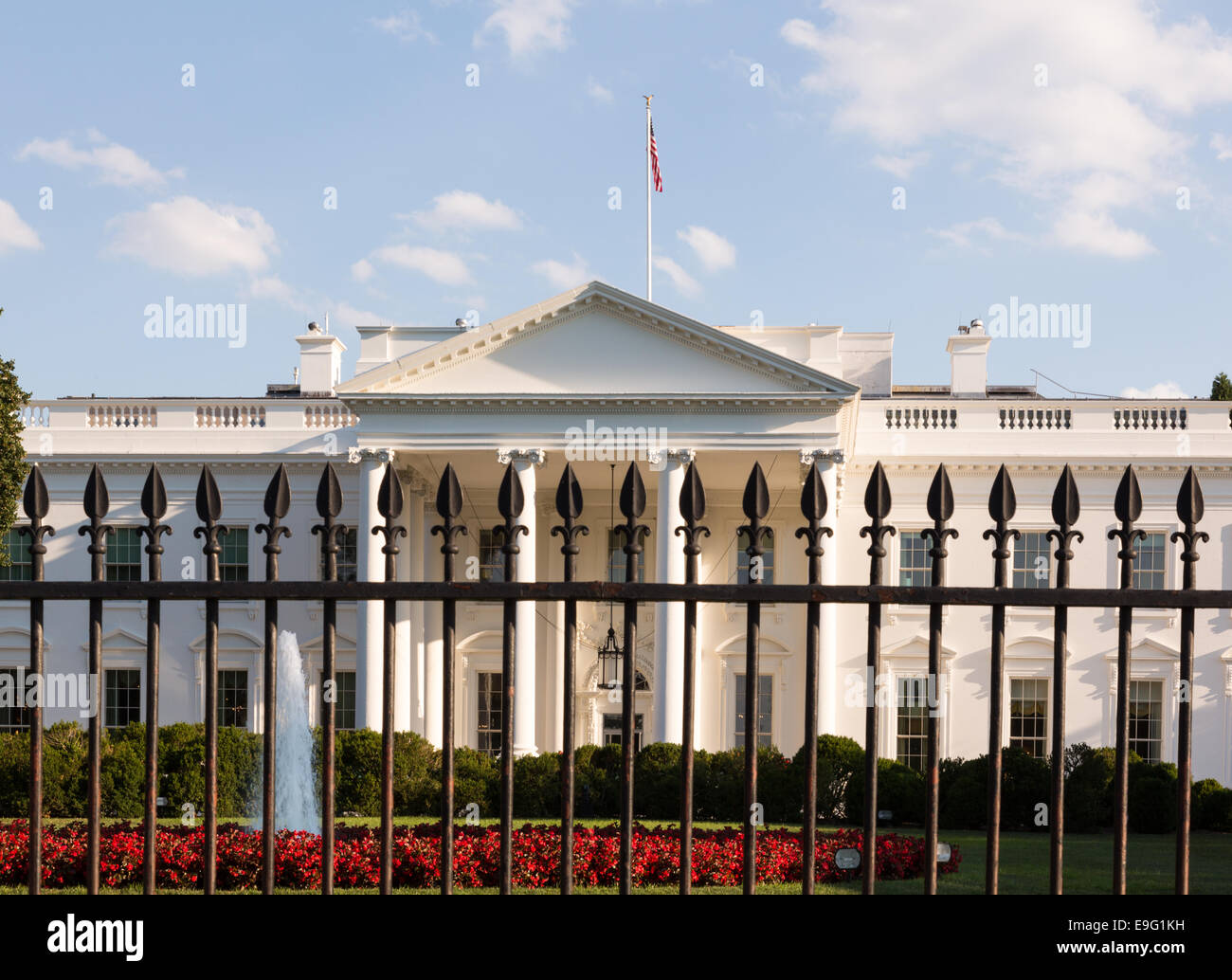 White House Washington DC behind bars Stock Photo