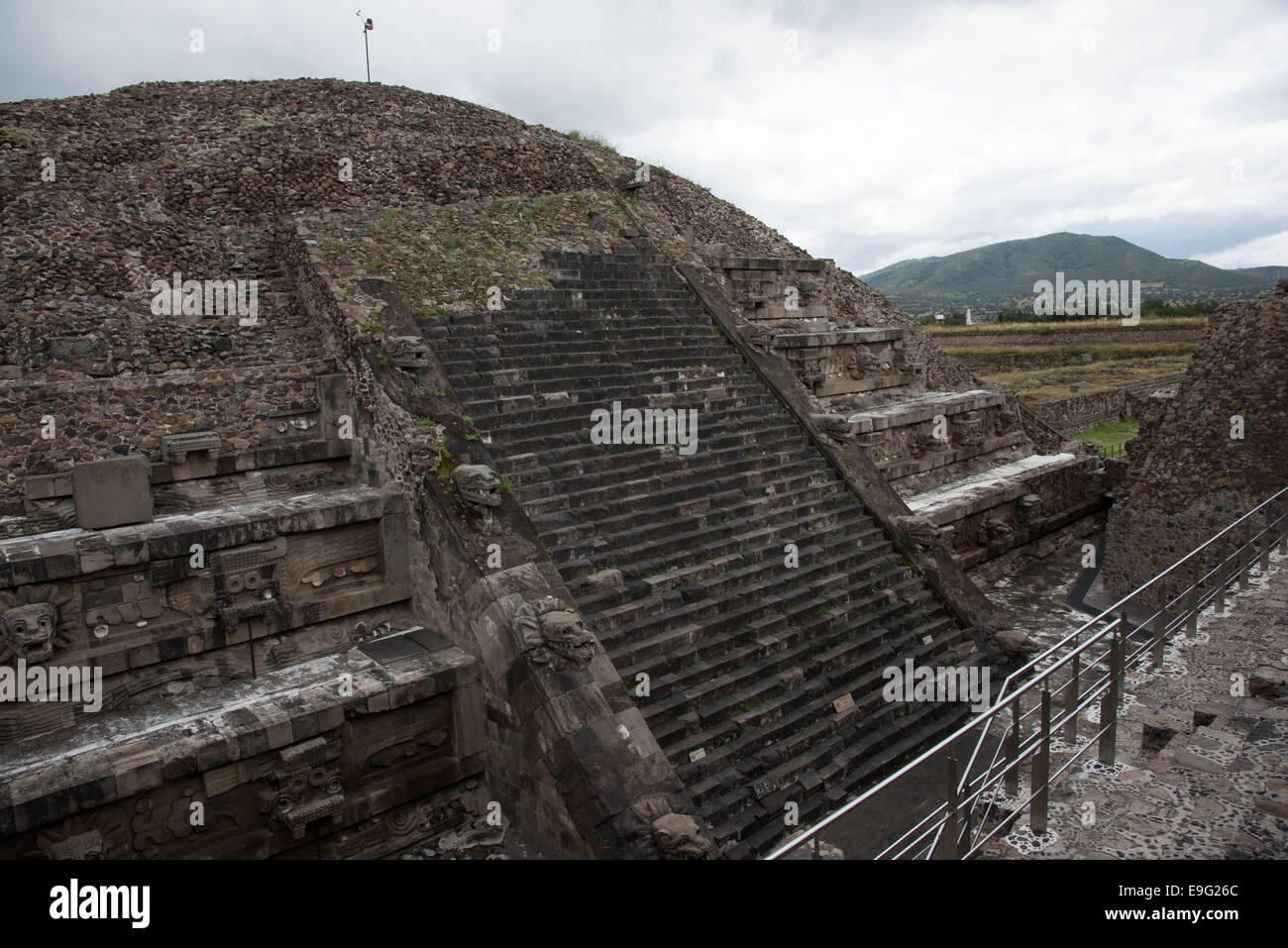 Temple of Quetzalcoatl,Teotihuacan,Mexico Stock Photo