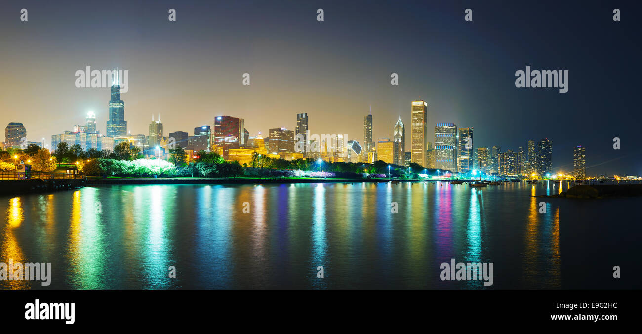 Chicago downtown cityscape panorama Stock Photo - Alamy
