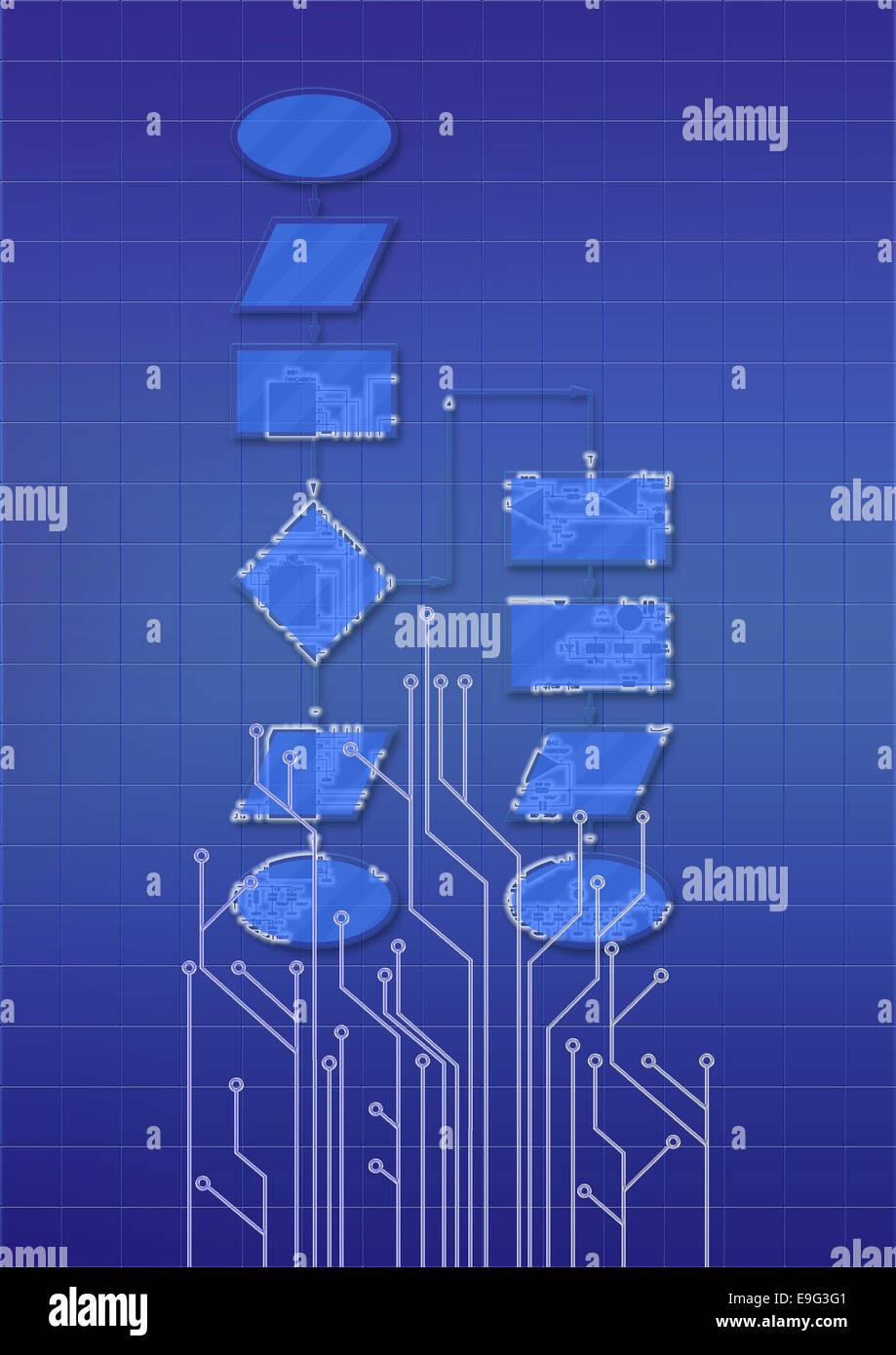 Empty flow chart diagram Stock Photo - Alamy