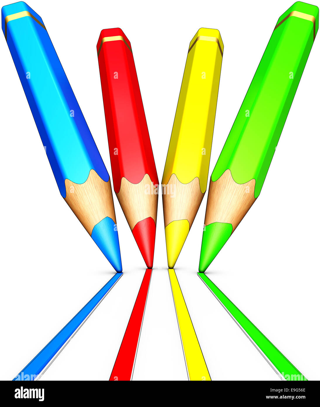 colored pencils Stock Photo