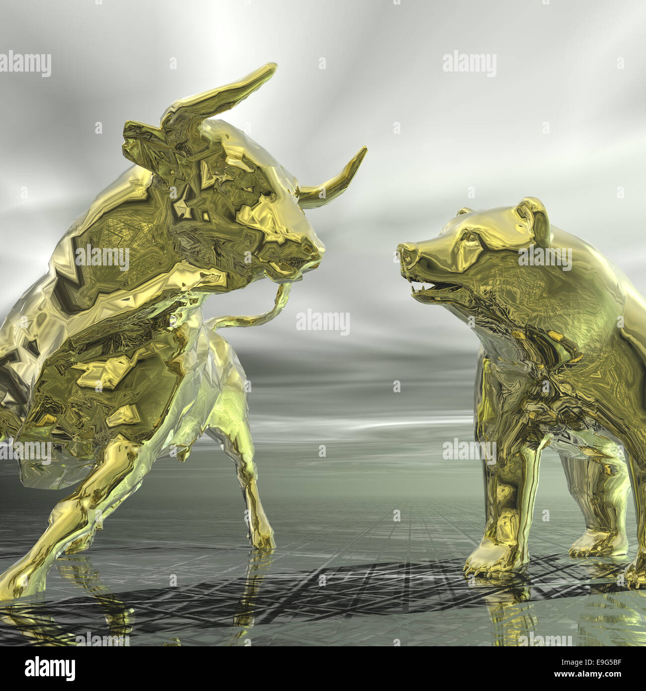 bull and bear Stock Photo