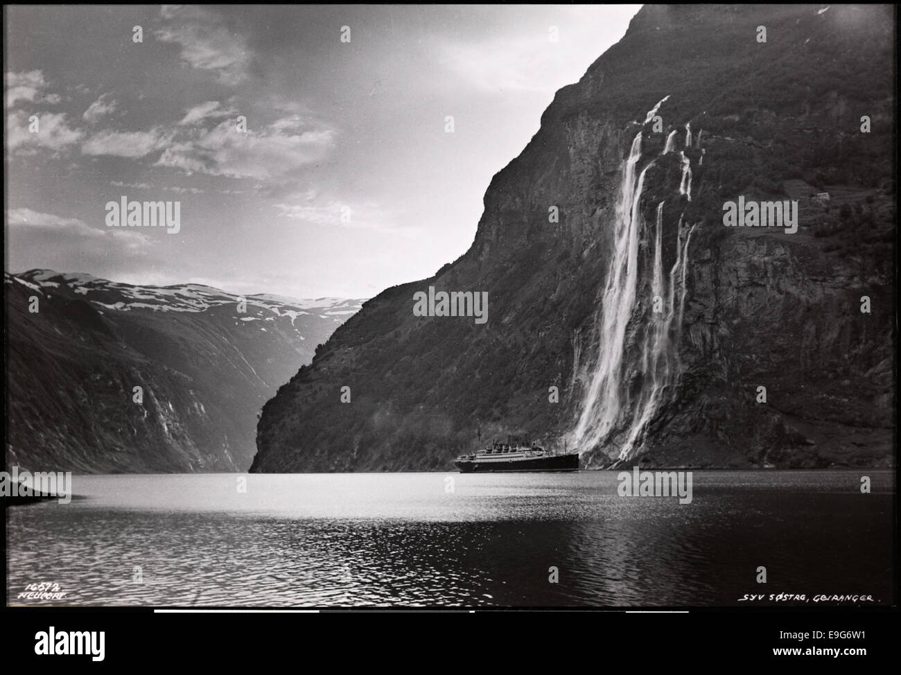 This photograph shows the Syv Sjøstre (Seven Sisters) waterfalls in ...