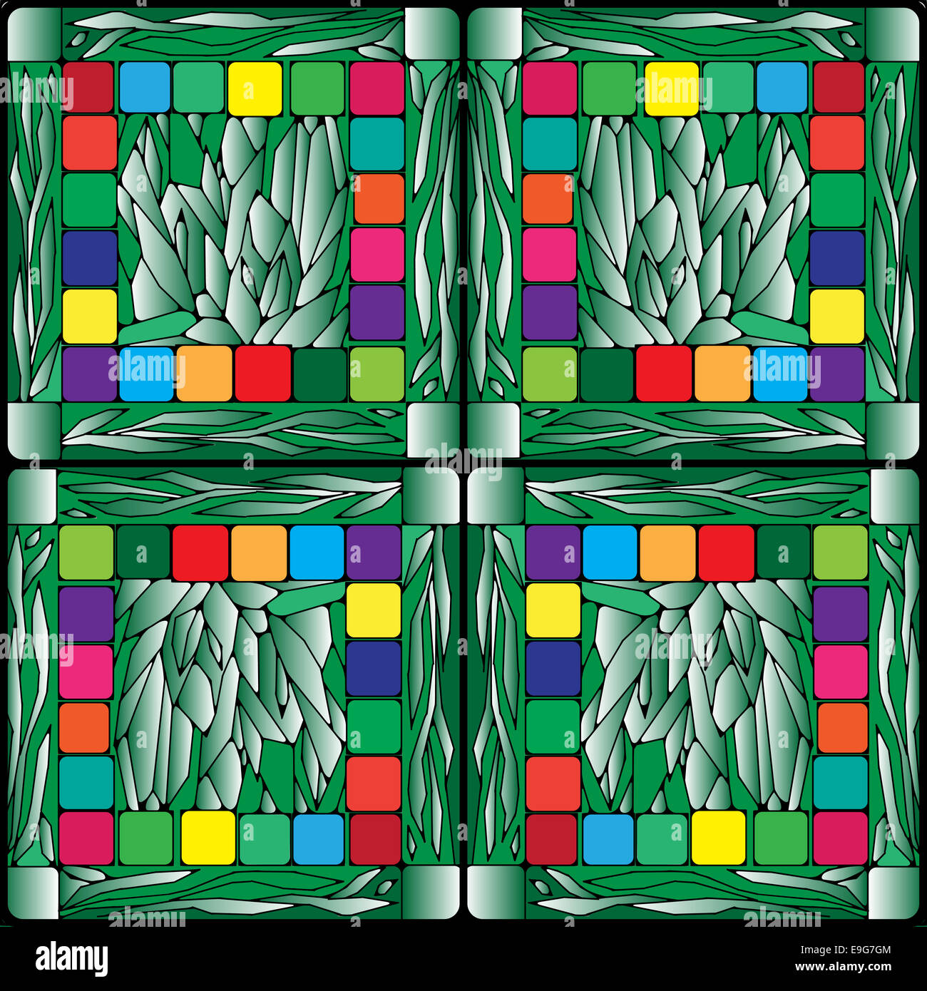 stained glass plants background Stock Photo - Alamy