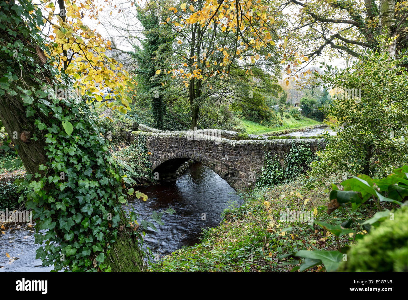 Brokken Bridge Over Clapham Beck in Autumn, Clapham Yorkshire Dales