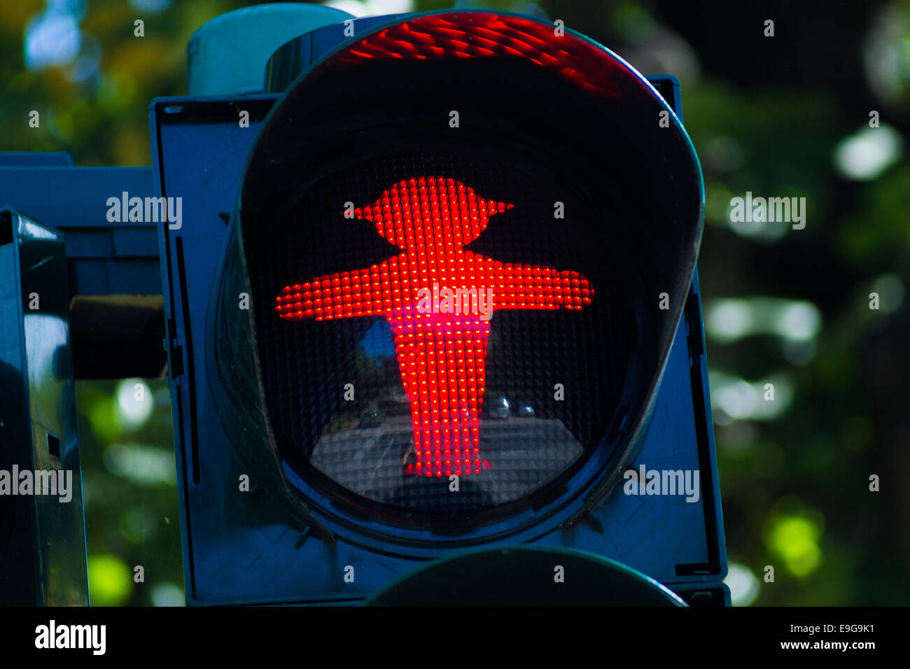 Red Ampel traffic sign in eastern Germany Stock Photo