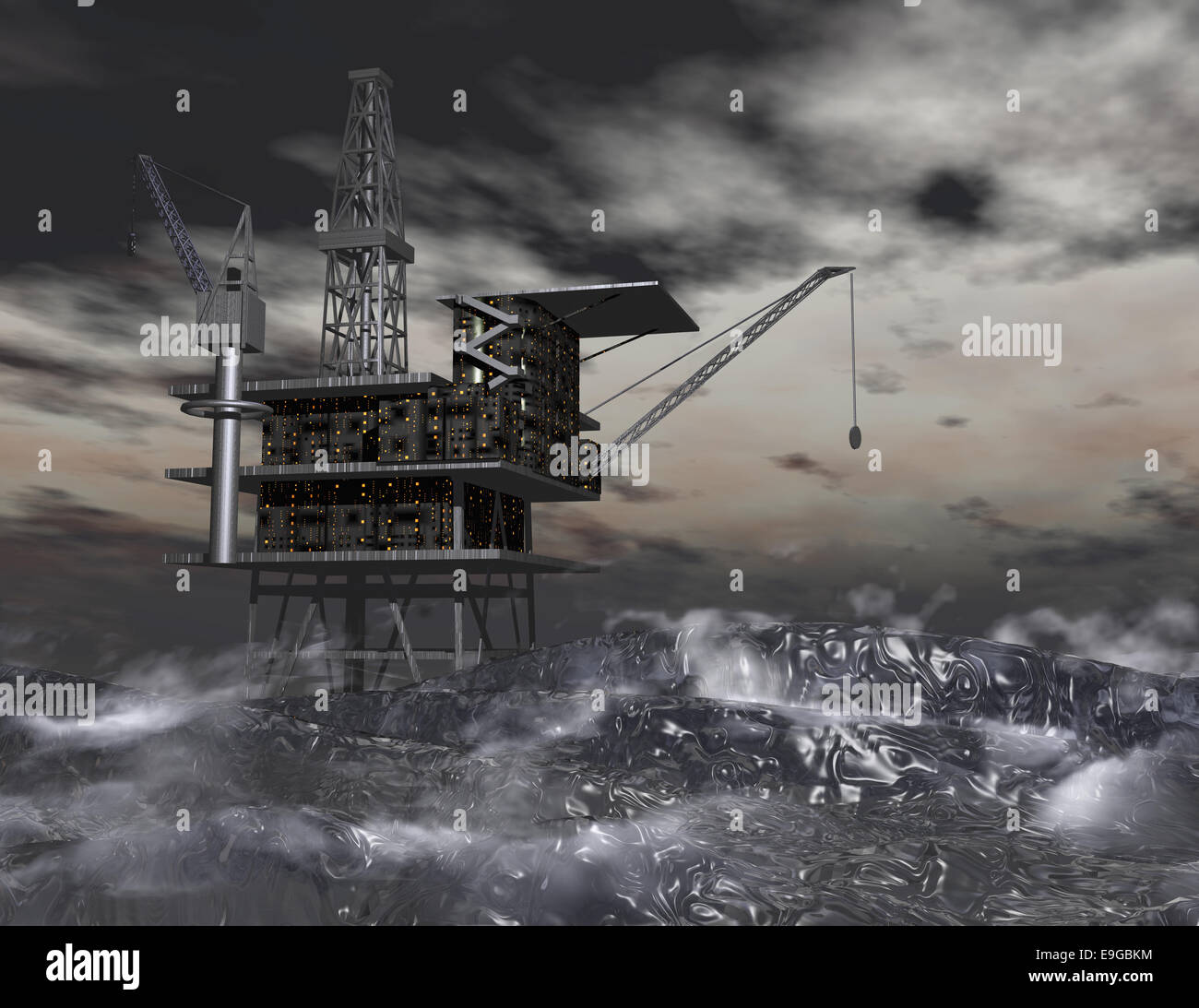 North sea oil rig storm hi-res stock photography and images - Alamy