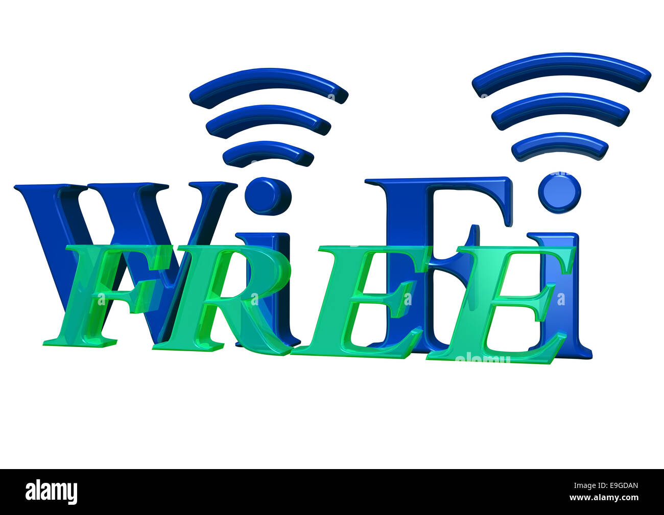 Wireless Sign Communication Sign of a free wireless communication Stock Photo - Alamy