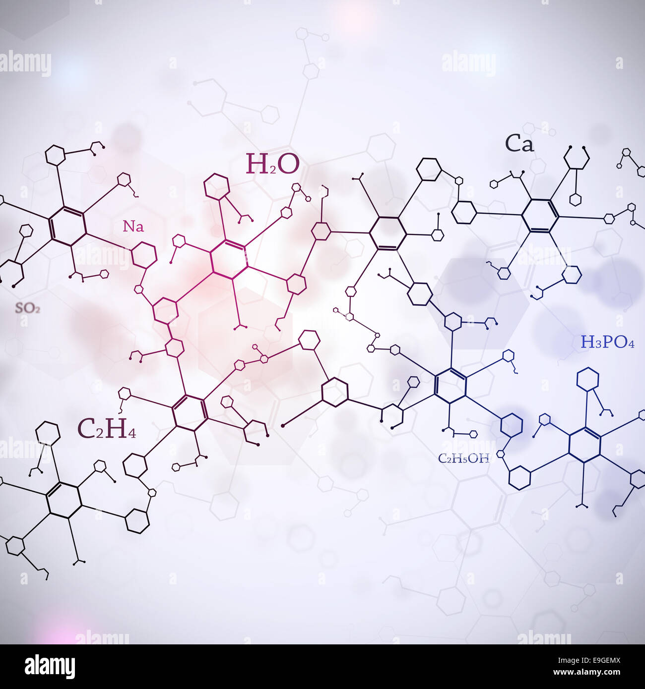 abstract technology and science background with chemistry elements Stock Photo